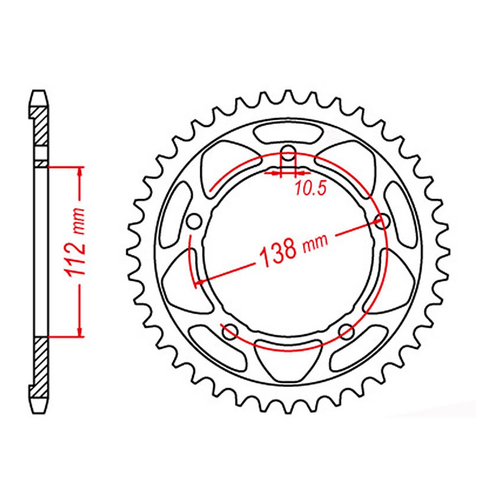 MTX 1877 Steel Rear Sprocket #525 (41T) (11-1877-41)