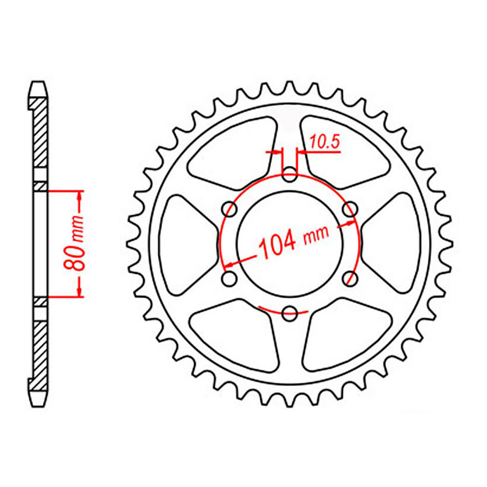 MTX 488 Steel Rear Sprocket #530 (42T) (11-054-42)