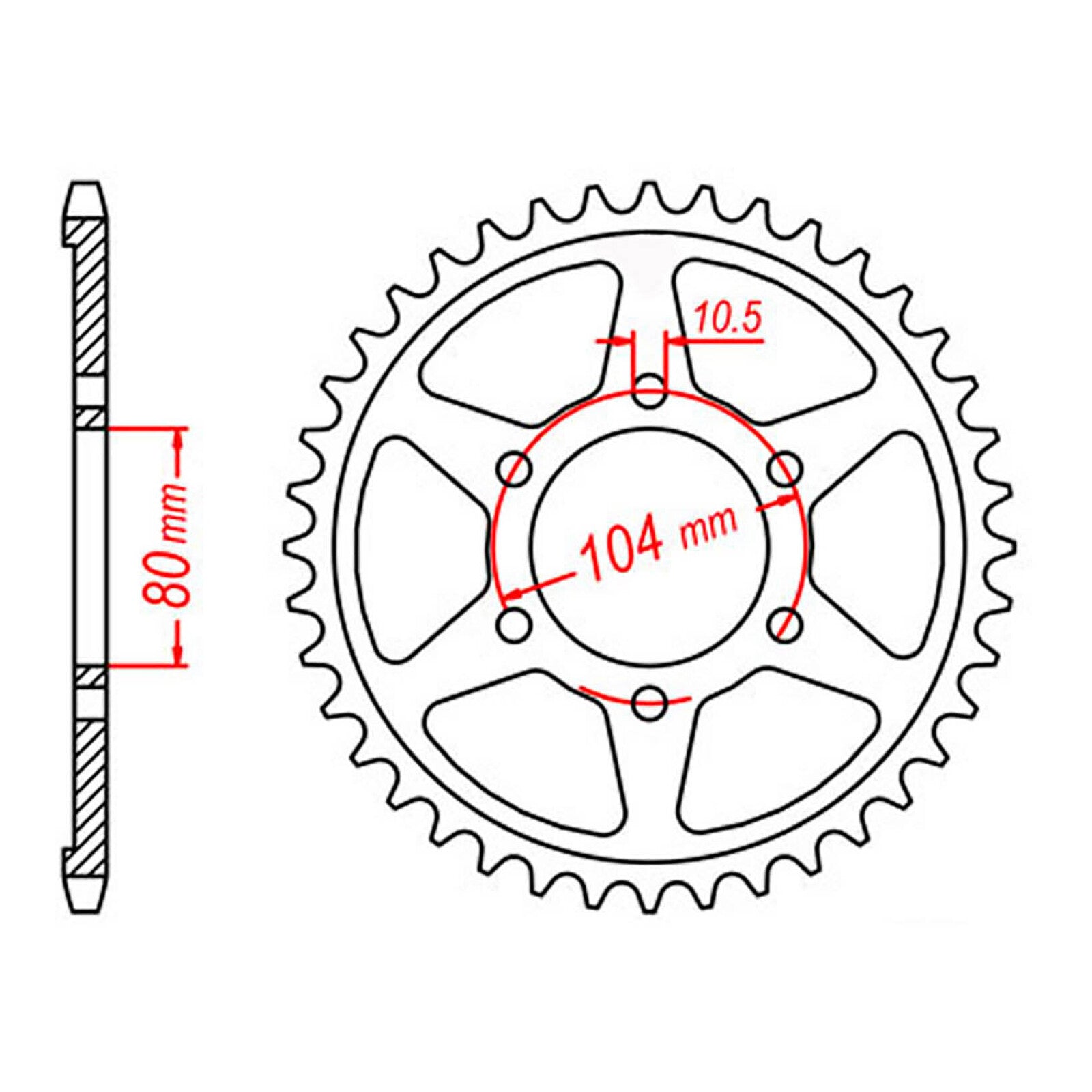 MTX 488 Steel Rear Sprocket #530 (46T) (11-054-46)
