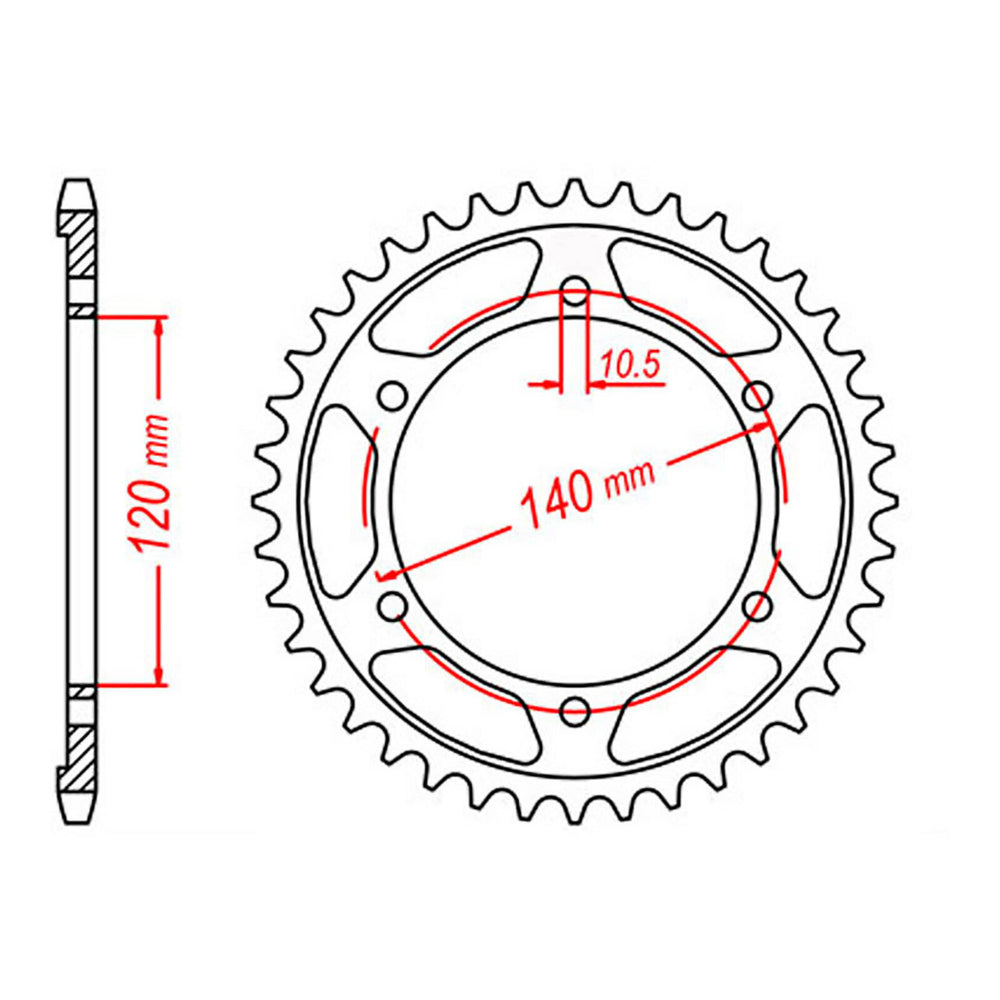 MTX 499 Steel Rear Sprocket #530 (40T) (11-ZZR-40)