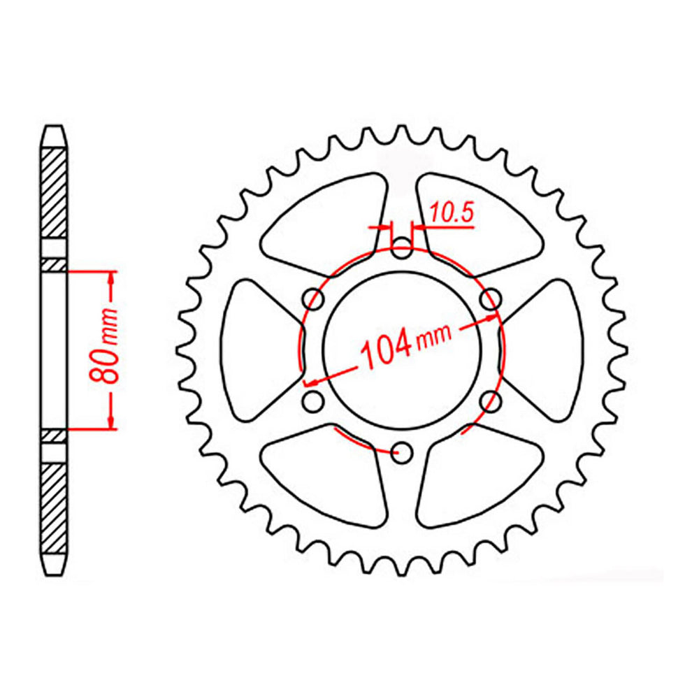 MTX 501 Steel Rear Sprocket #630 (39T) (11-098-39)