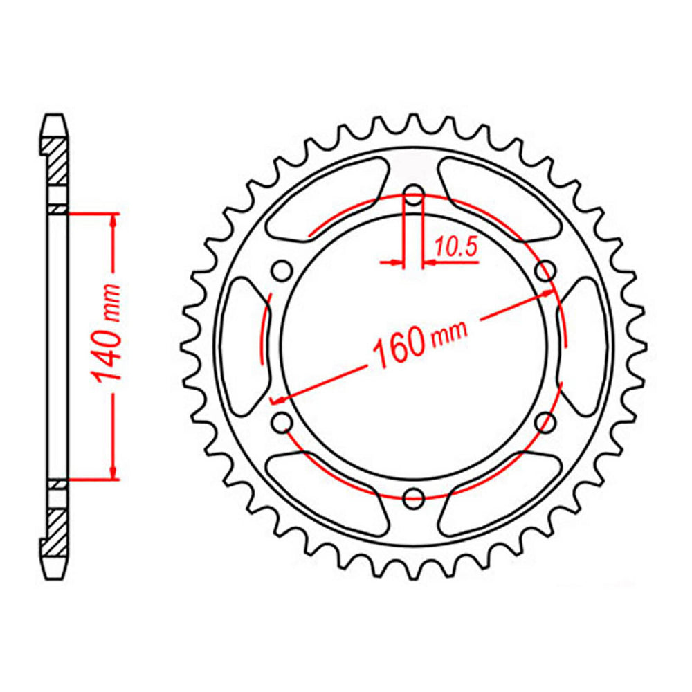 MTX 502 Steel Rear Sprocket #530 (48T) (11-184-48)