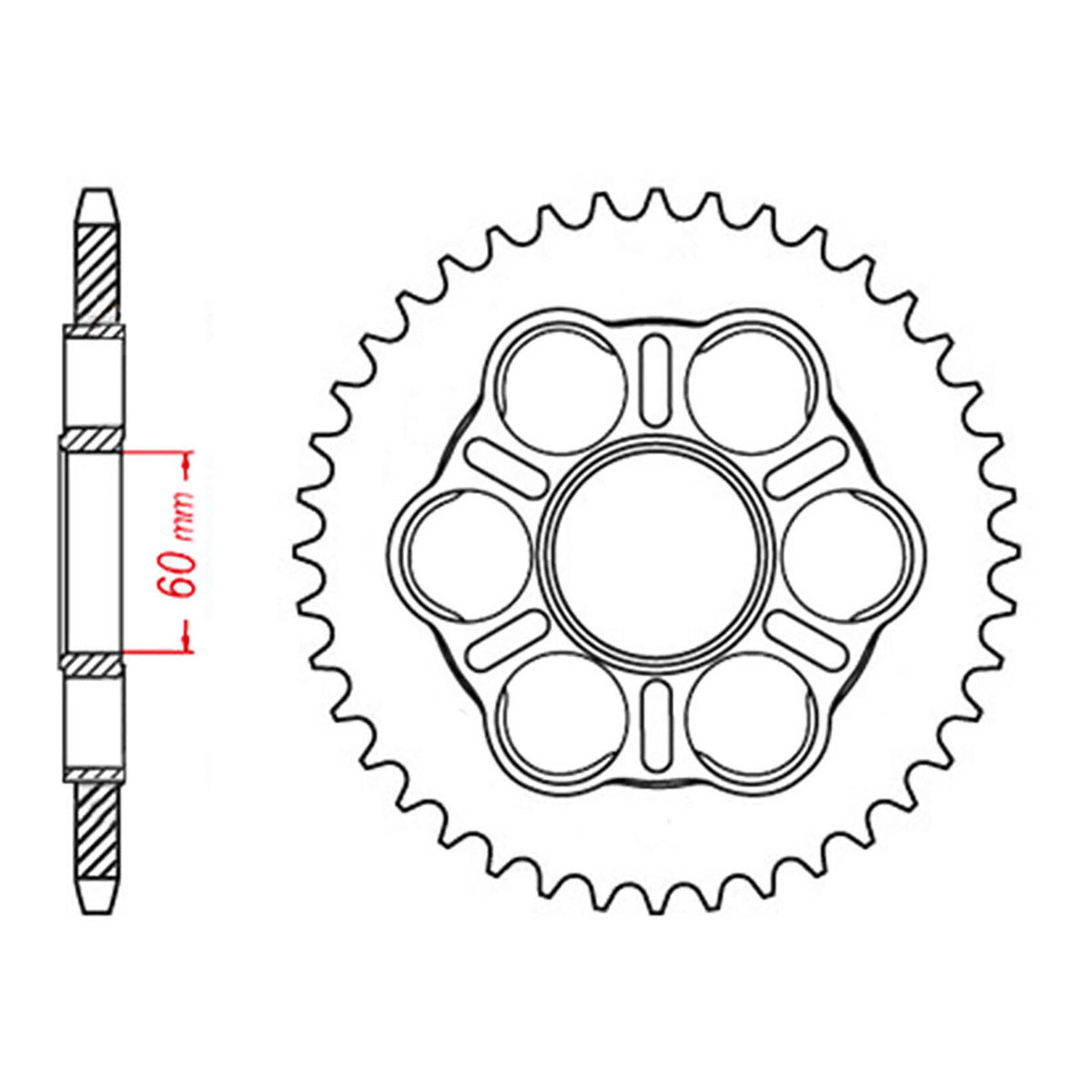 MTX 50801 Steel Rear Sprocket #525 (43T) (11-50801-43)