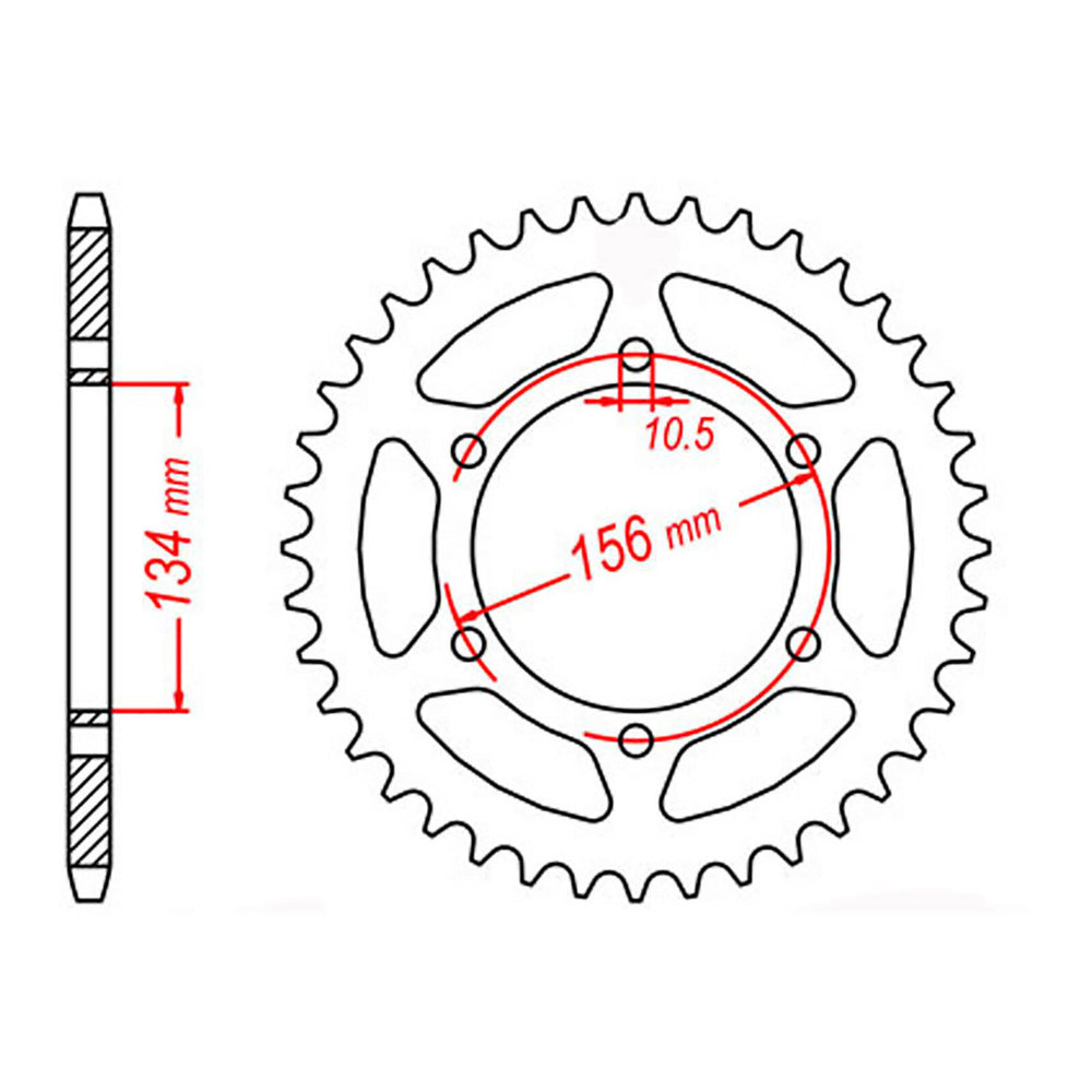 MTX 472 Steel Rear Sprocket #520 (46T) (11-130-46)