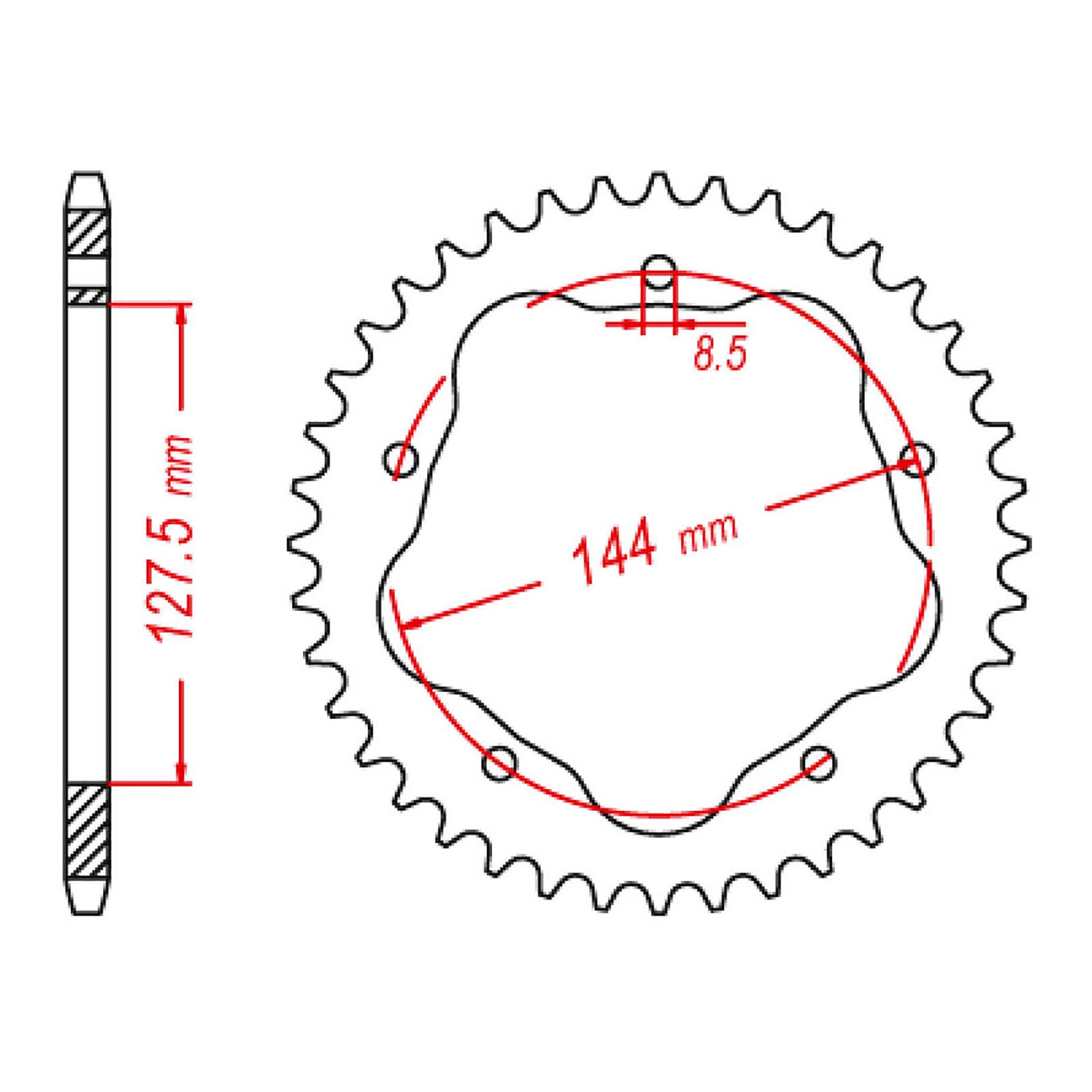 MTX 751 Steel Rear Sprocket #520 (36T) (11-751-36)