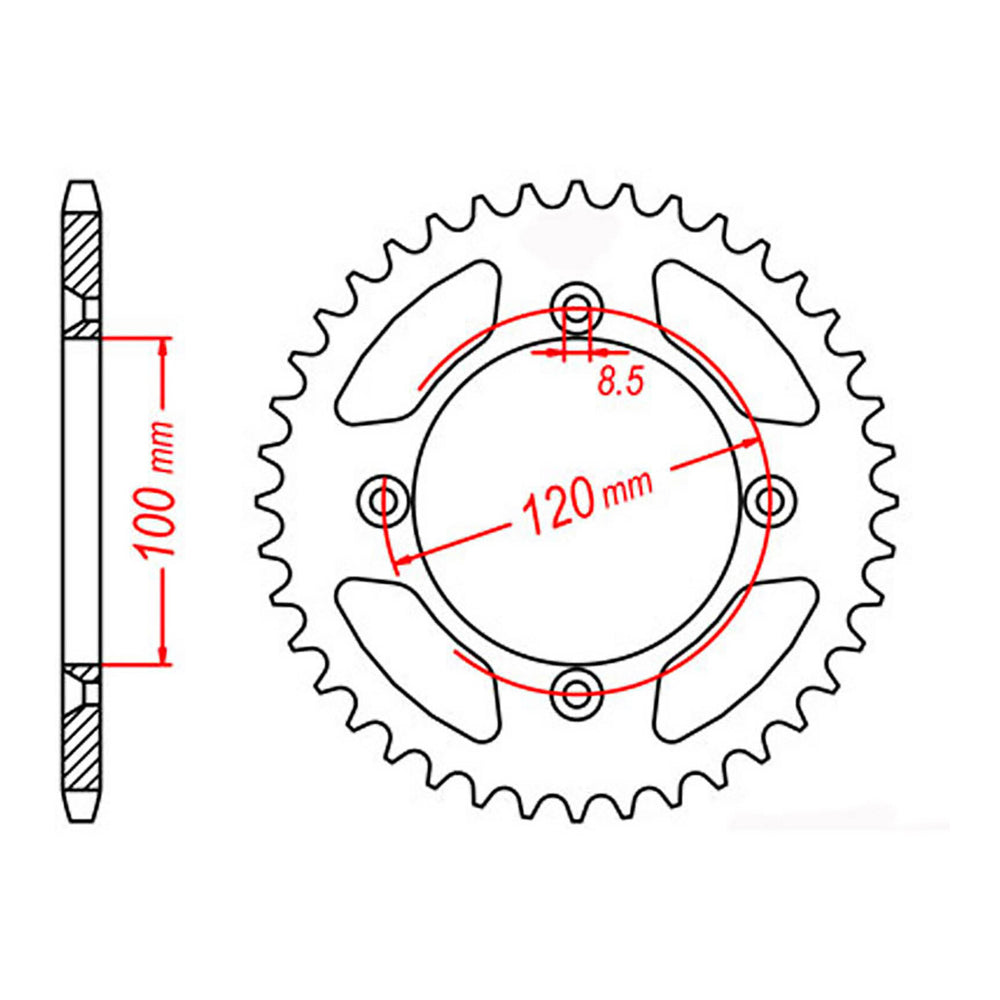 MTX 798 Steel Rear Sprocket #428 (50T) (11-209-50)