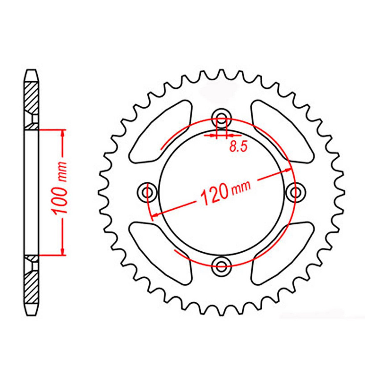 MTX 798 Steel Rear Sprocket #428 (50T) (11-209-50)