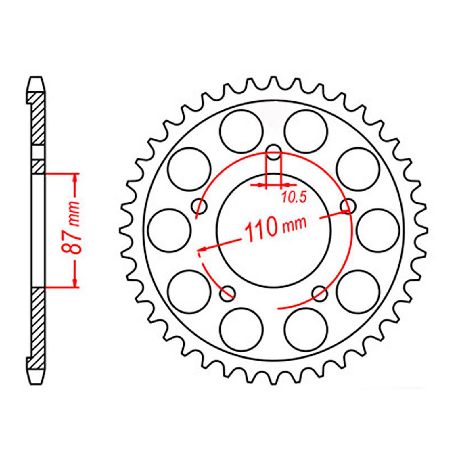 MTX 828 Steel Rear Sprocket #520 (47T) (11-142-47)