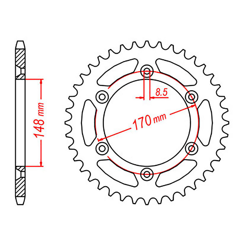 MTX 828 Steel Rear Sprocket #520 (48T) (11-142-48)