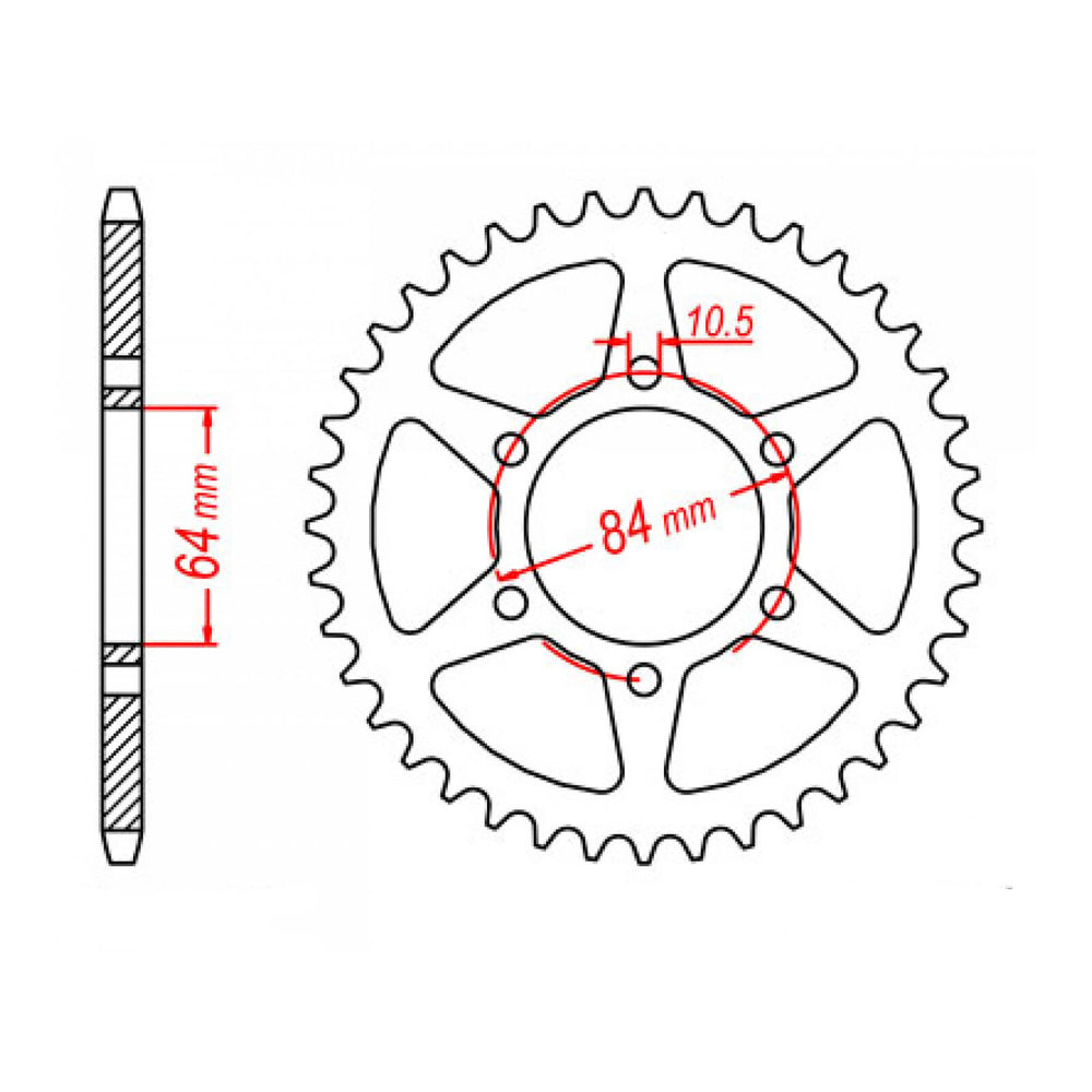 MTX 814 Steel Rear Sprocket #530 (50T) (11-440-50)