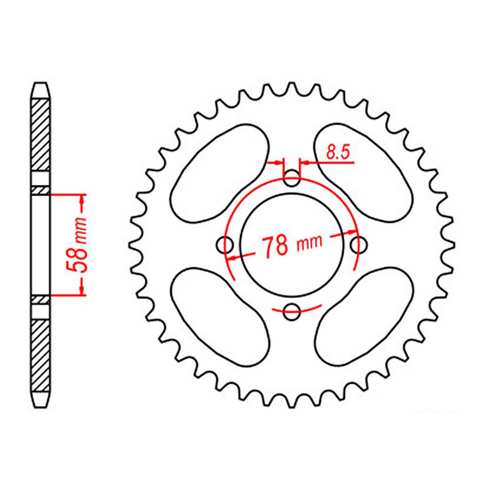 MTX 815 Steel Rear Sprocket #520 (35T) (11-103-35)