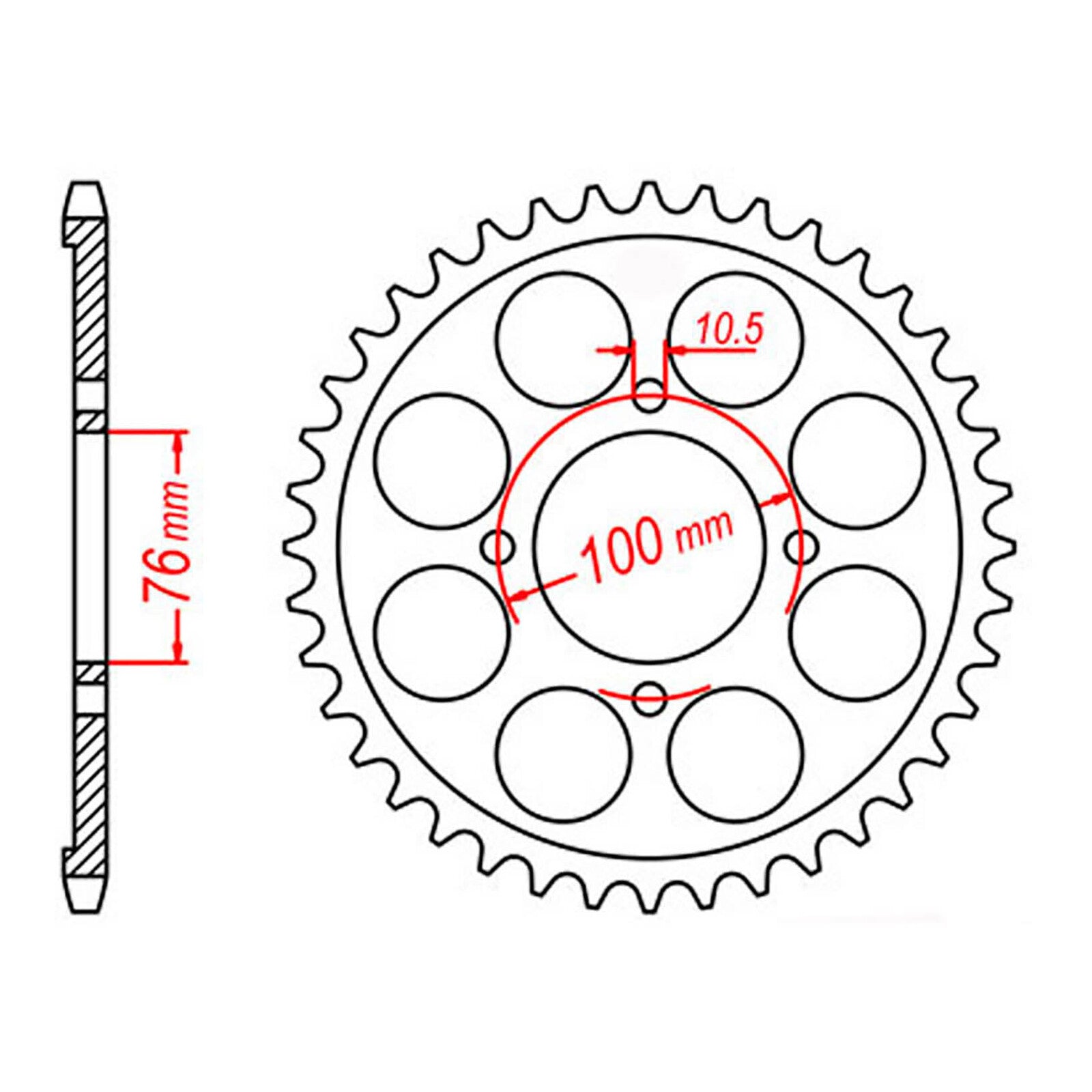 MTX 824 Steel Rear Sprocket #530 (40T) (11-21A-40)