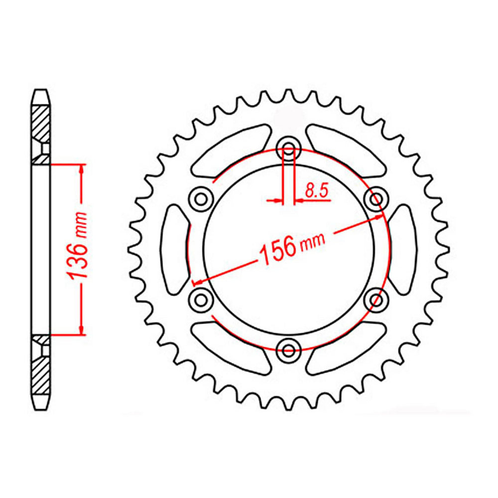 MTX 822 Steel Rear Sprocket - 520 Series