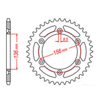 MTX 822 Steel Rear Sprocket - 520 Series