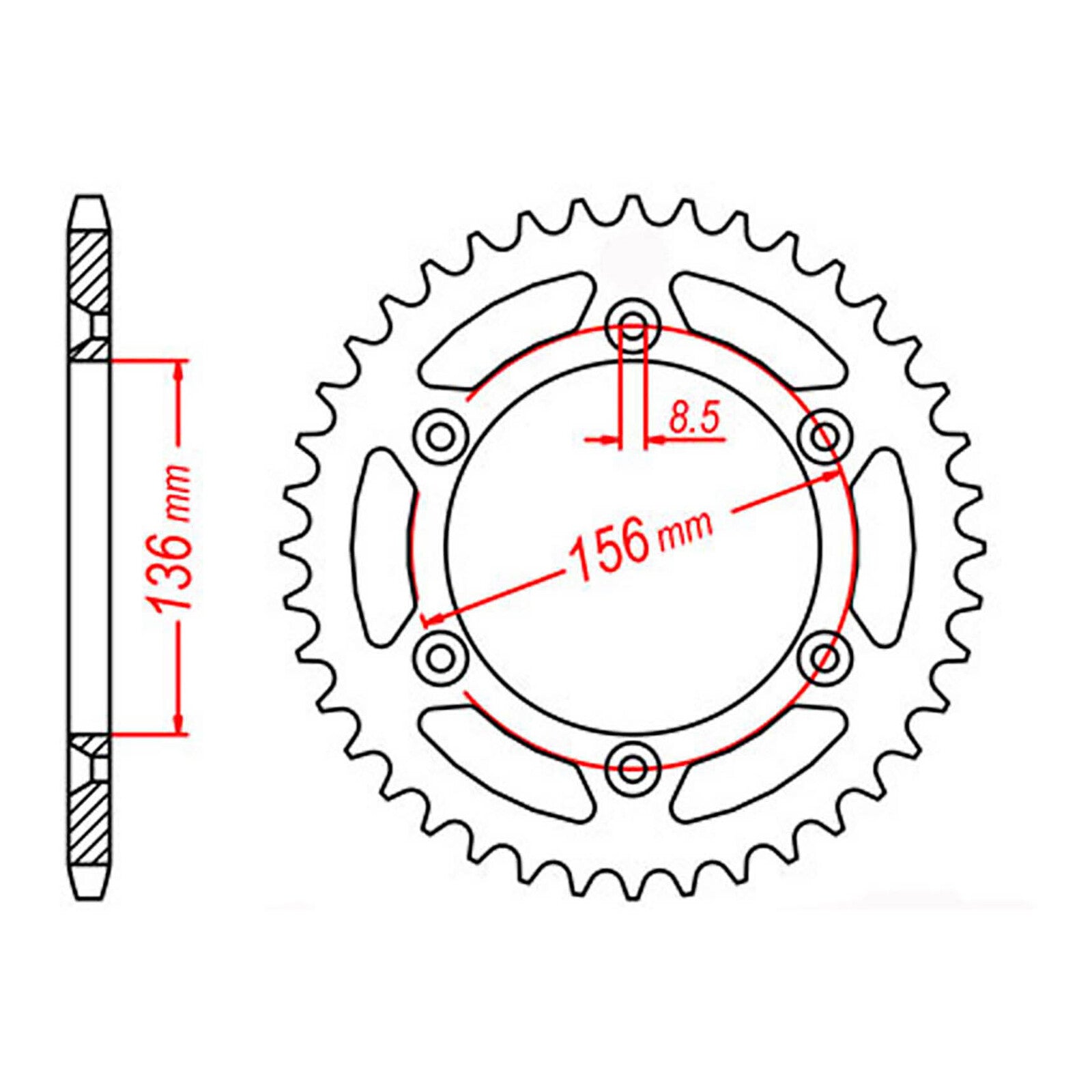 MTX 822 Steel Rear Sprocket - 520 Series