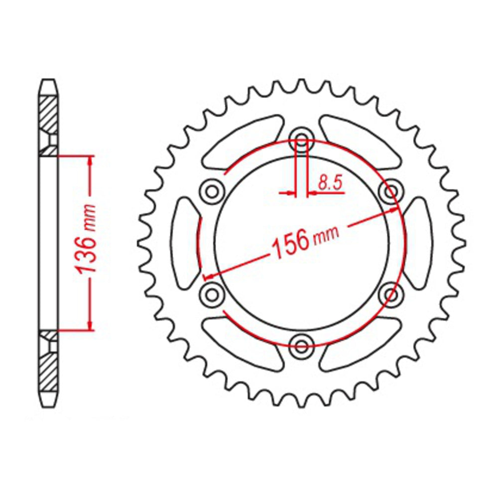 MTX 822 Hornet Lightweight Steel Rear Sprocket - 520 Series