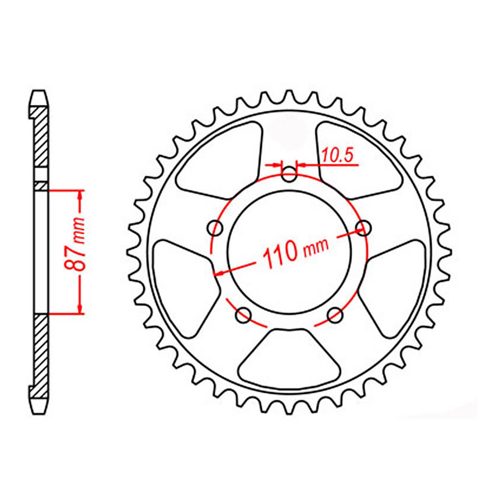 MTX 829 Steel Rear Sprocket #530 (46T) (11-27A-46)