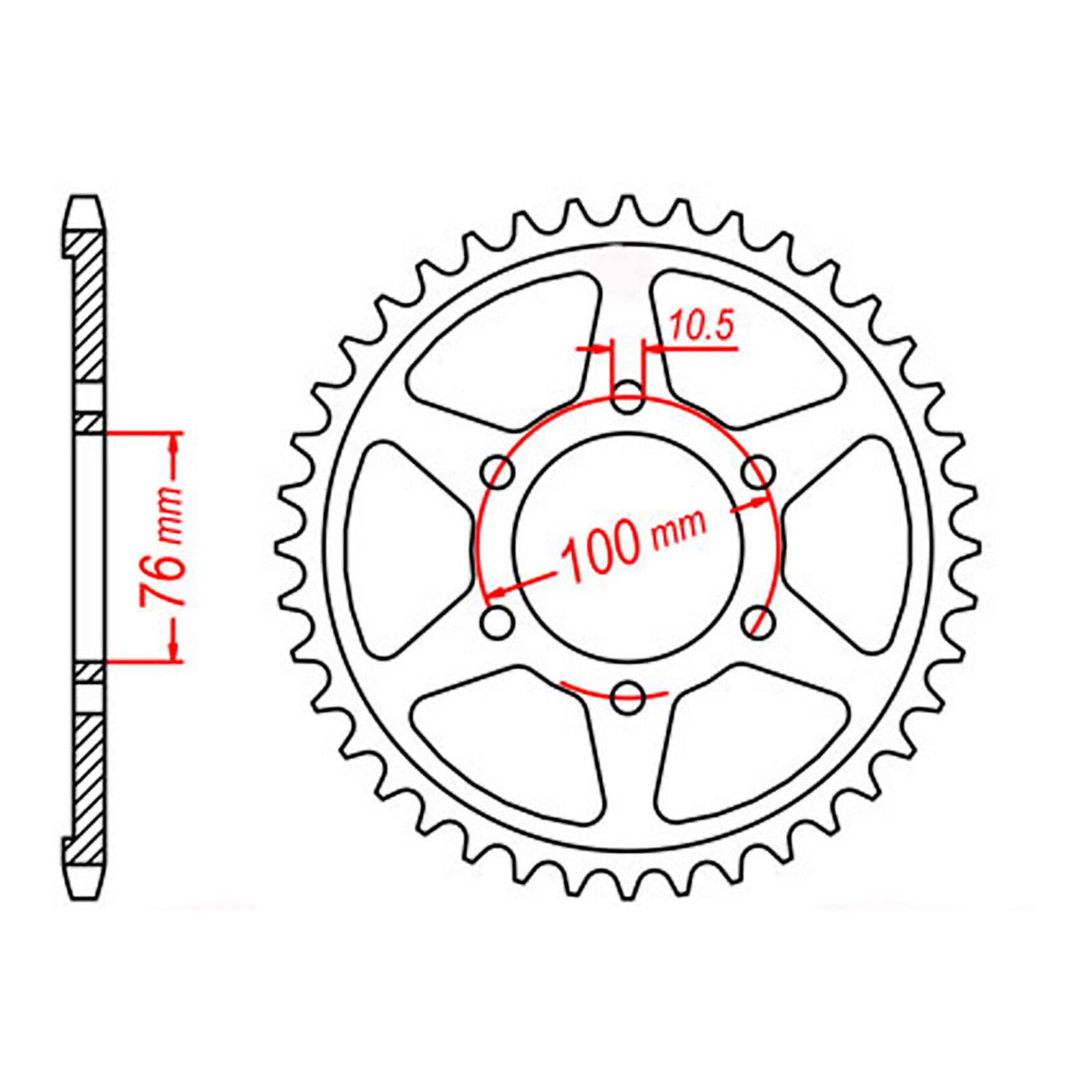 MTX 816 Steel Rear Sprocket #530 (42T) (11-476-42)