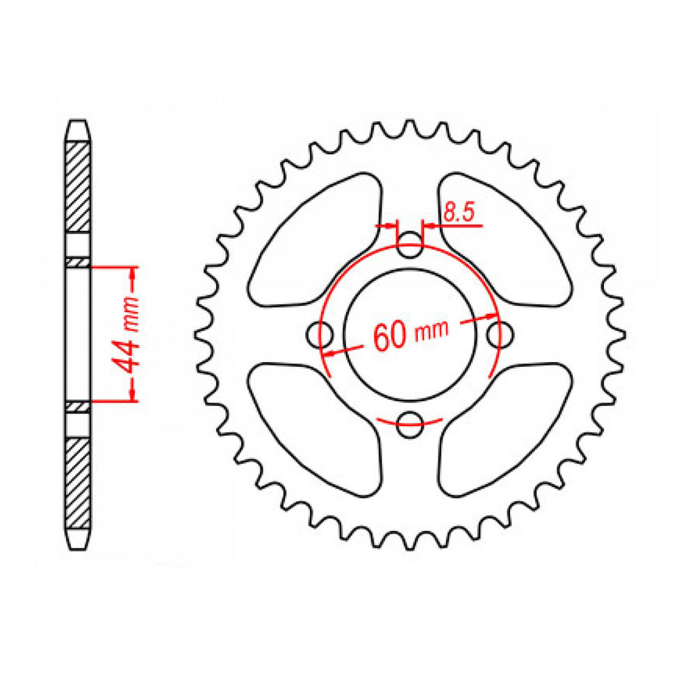 MTX 832 Steel Rear Sprocket #420 (48T) (11-492-48)
