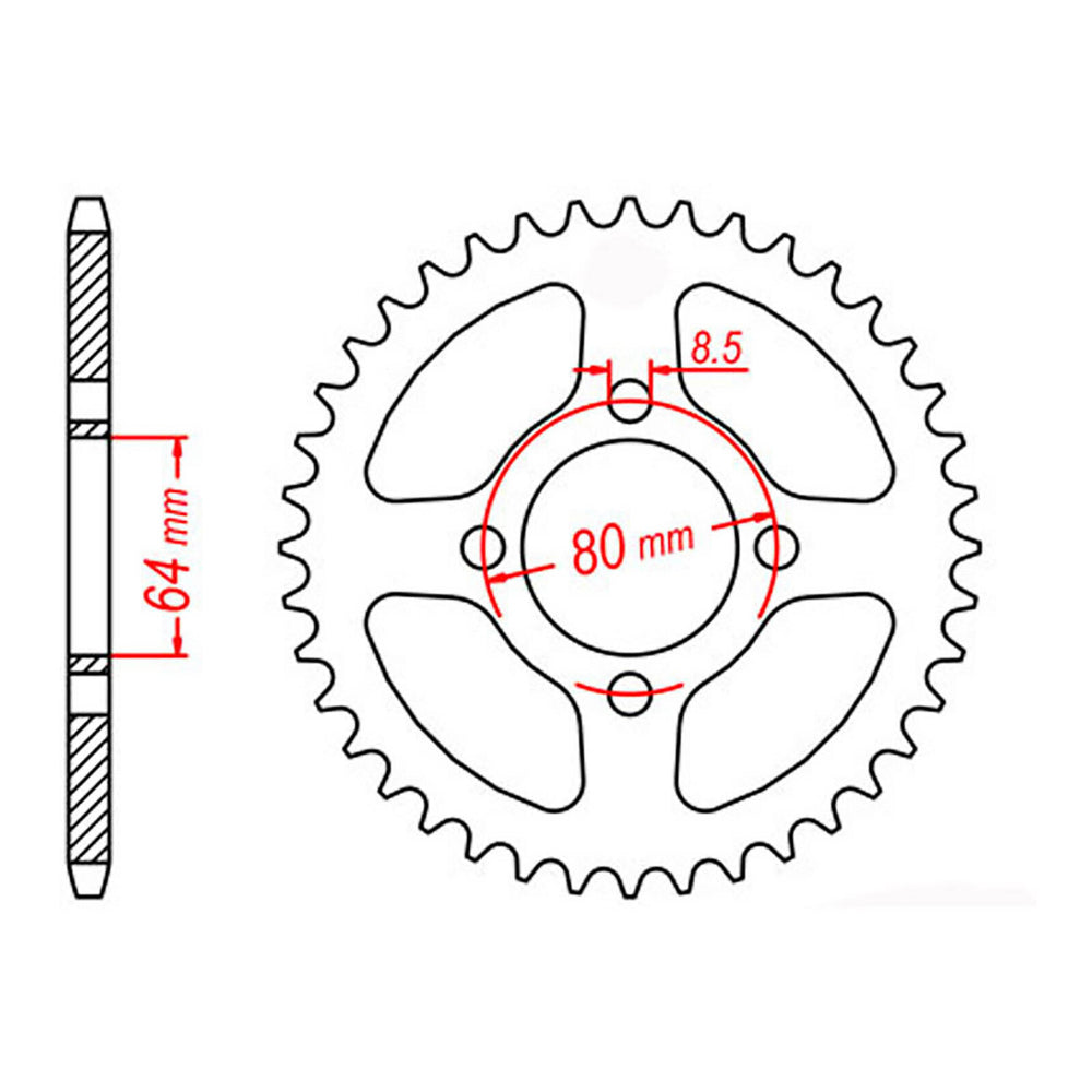 MTX 834 Steel Rear Sprocket #420 (37T) (11-2U2-37)