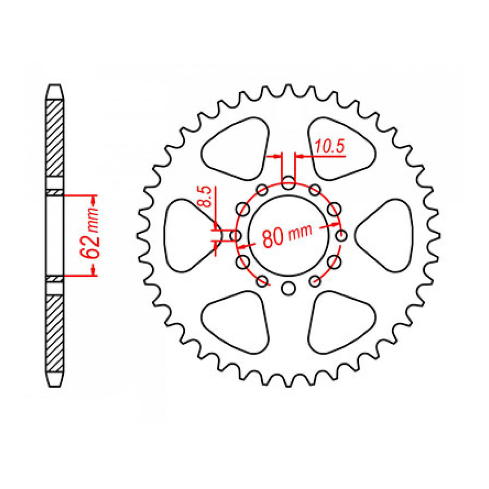 MTX 845 Steel Rear Sprocket #520 (51T) (11-3Y1-51)