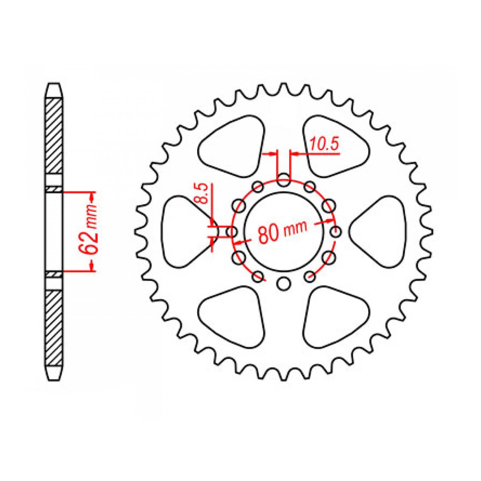 MTX 845 Steel Rear Sprocket #520 (51T) (11-3Y1-51)