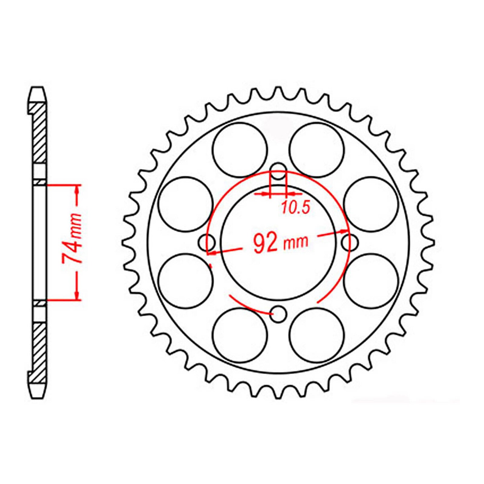 MTX 848 Steel Rear Sprocket #530 (39T) (11-4L0-39)