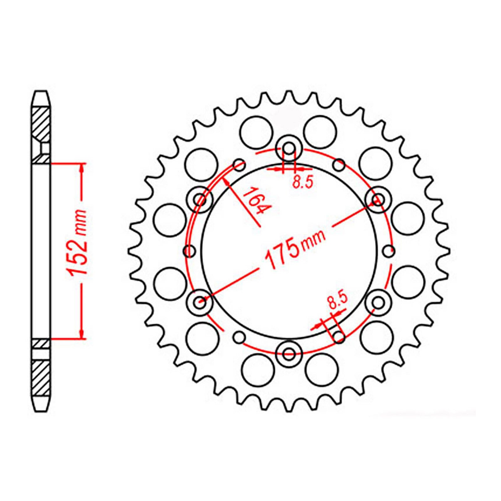 MTX 853 Steel Rear Sprocket #520 (49T) (11-2H0-49)