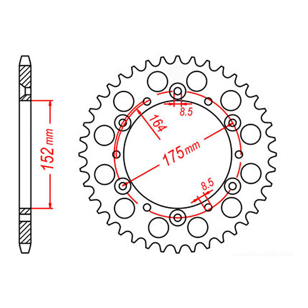 MTX 853 Steel Rear Sprocket #520 (50T) (11-2H0-50)