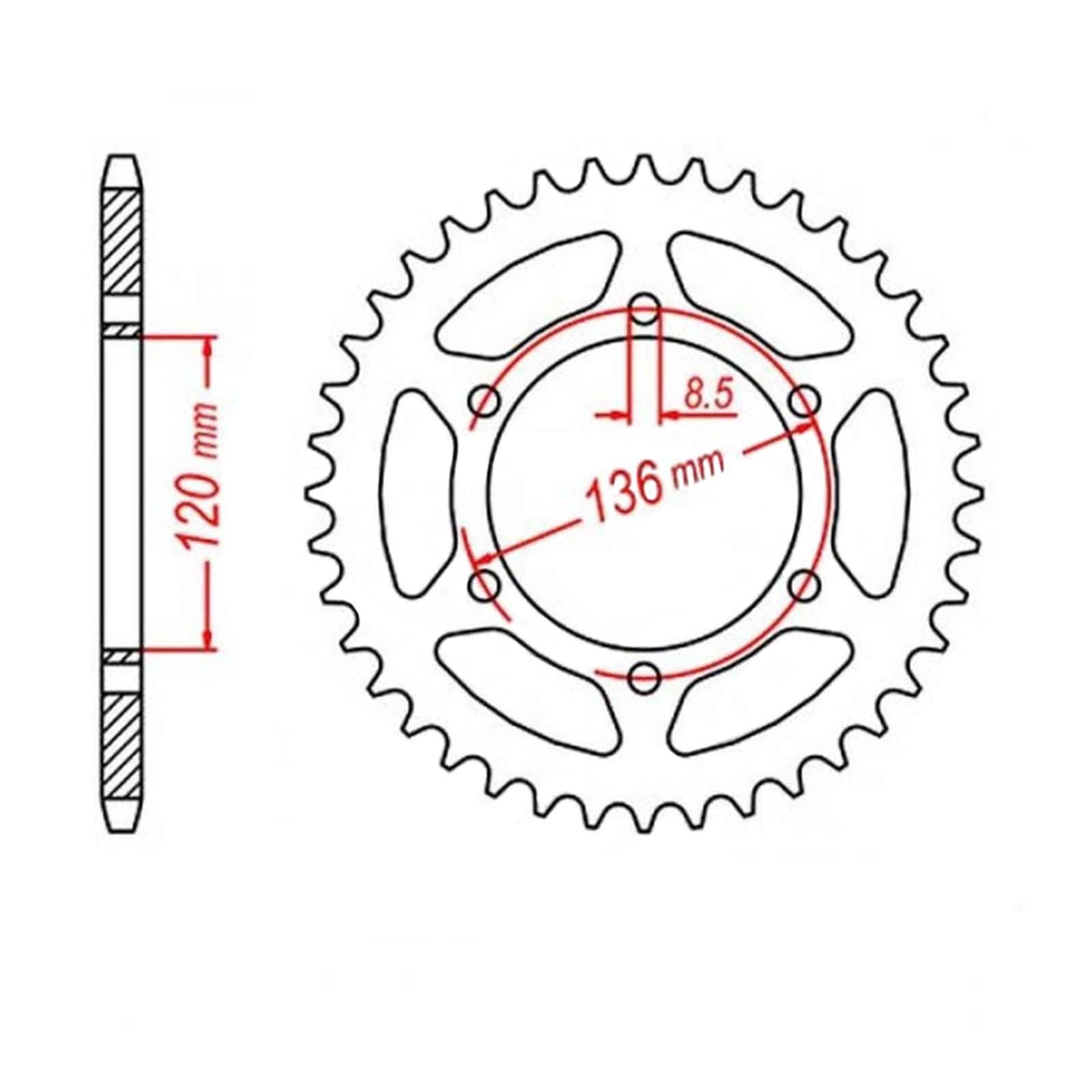 MTX 846 Steel Rear Sprocket #520 (39T) (11-191-39)