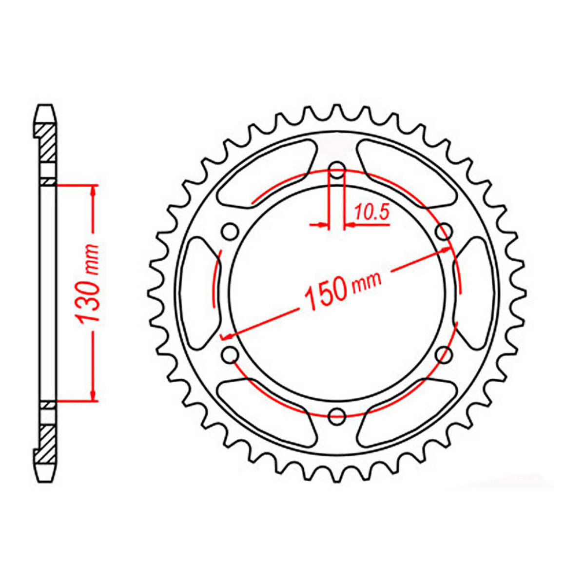 MTX 859 Steel Rear Sprocket #530 (39T) (11-36Y-39)