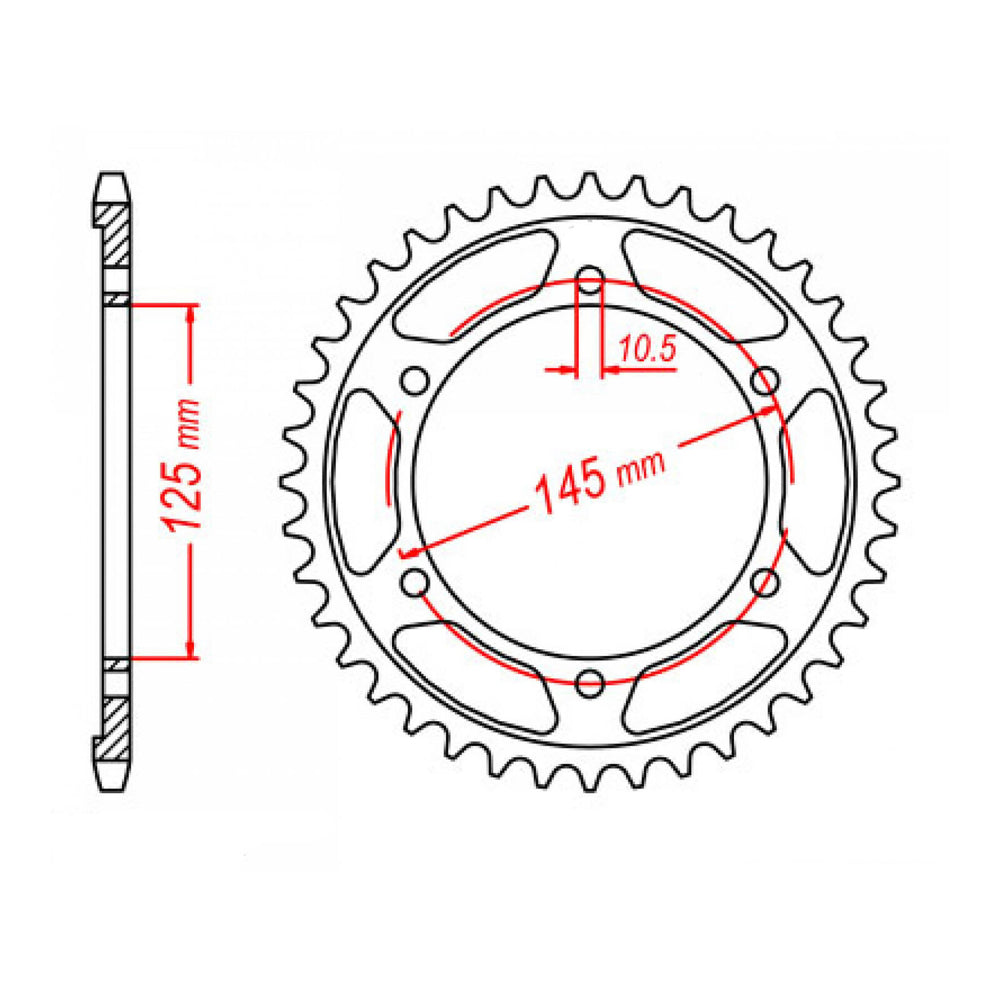 MTX 865 Steel Rear Sprocket #530 (46T) (11-1AE-46)