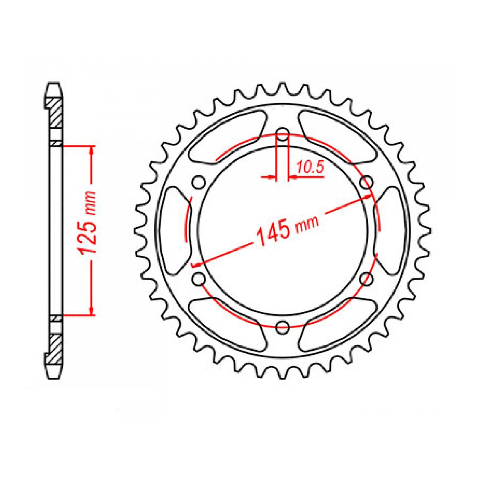 MTX 865 Steel Rear Sprocket #530 (46T) (11-1AE-46)