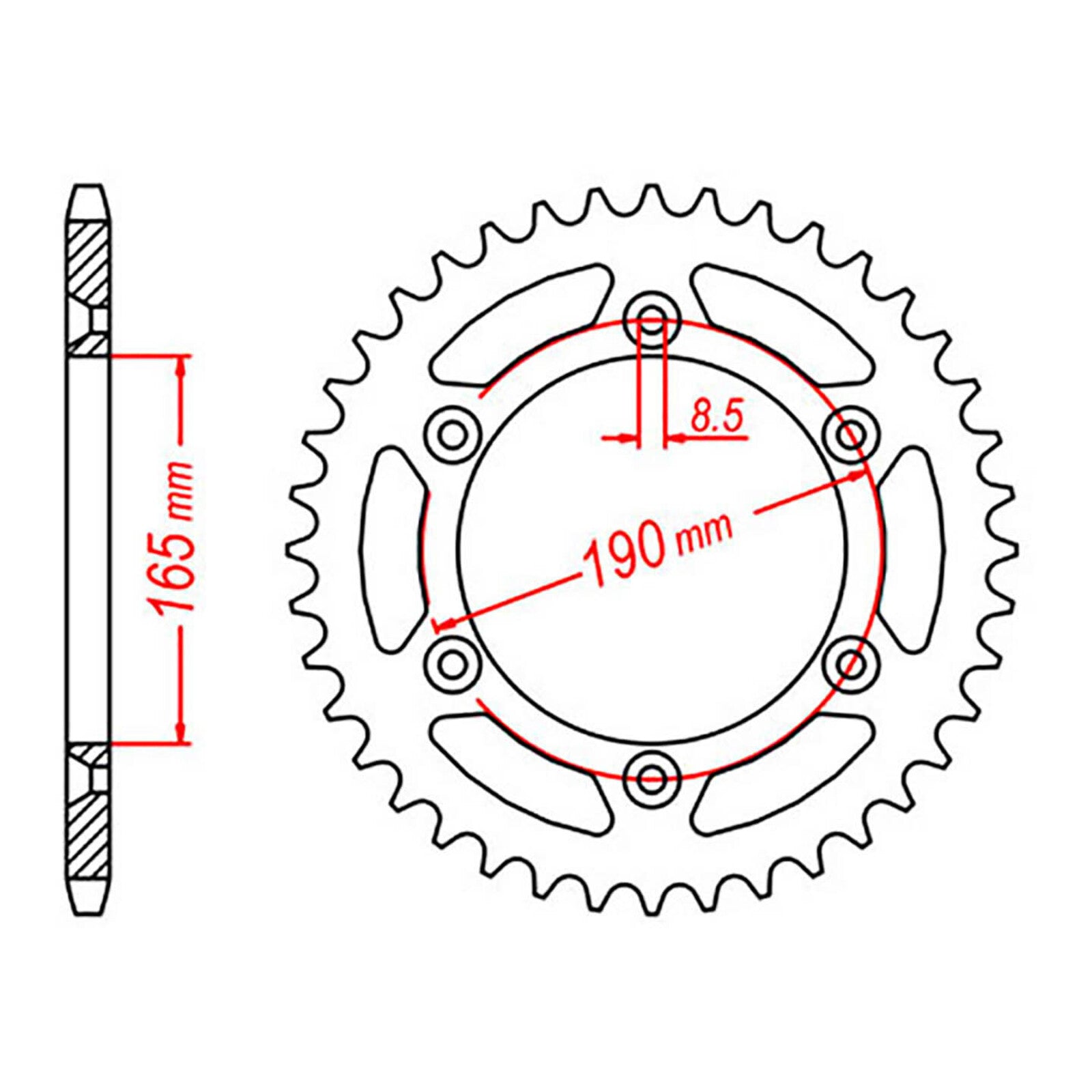 MTX 896 Steel Rear Sprocket #520 (52T) (11-KM2-52)