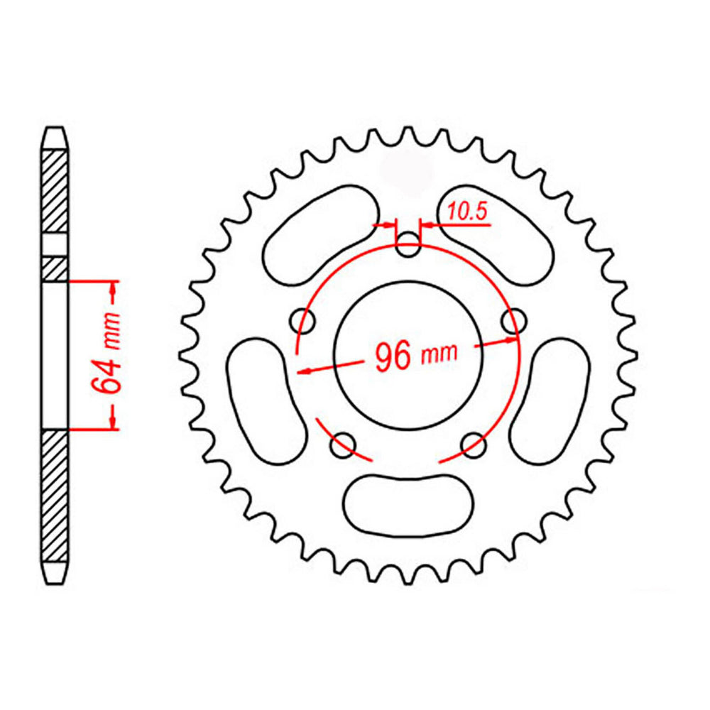 MTX CTX200 Steel Rear Sprocket #520 (50T) (11-KHA-50)
