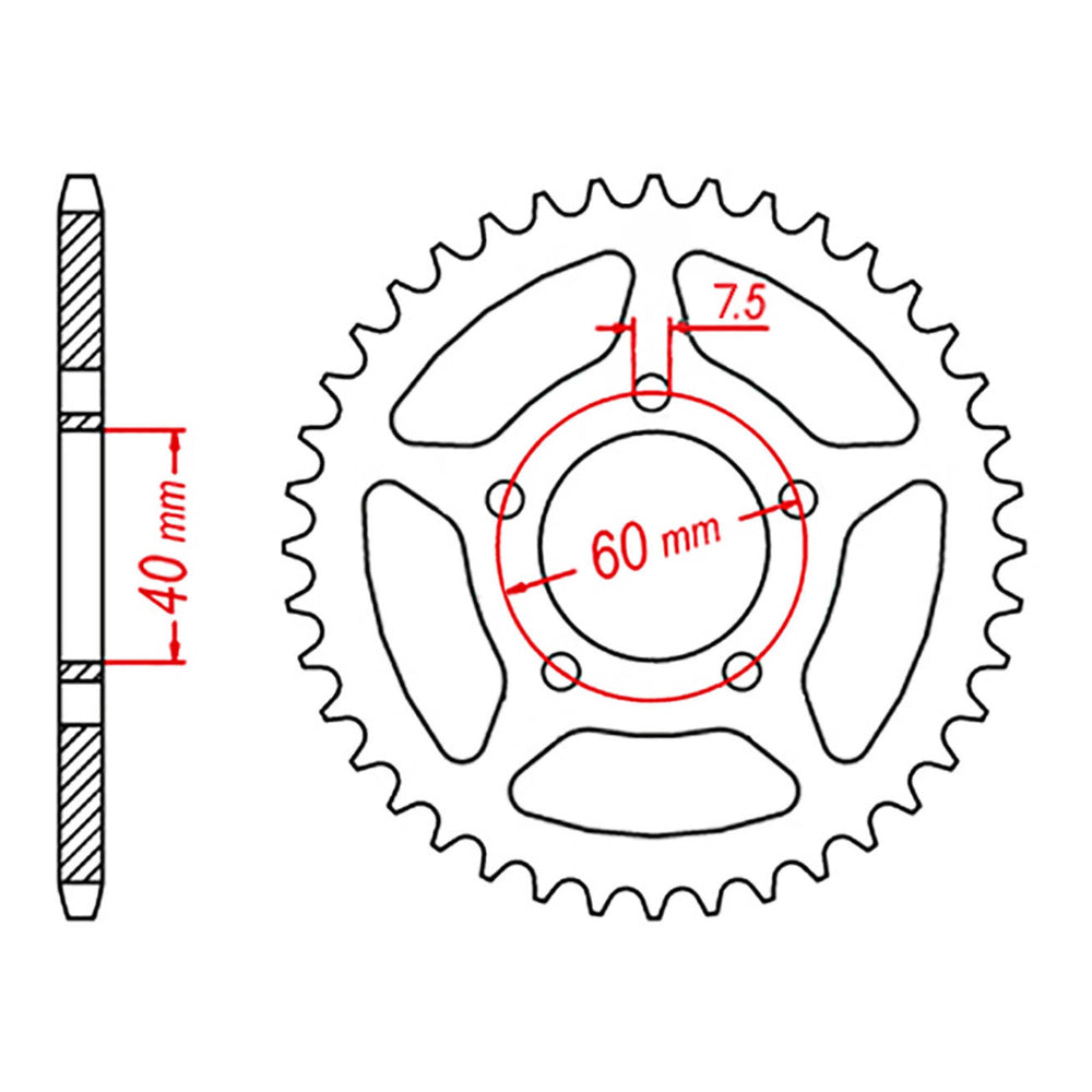 MTX KTM 50 Hornet Lightweight Steel Rear Sprocket #415 (42T) (11H-KM3-42)