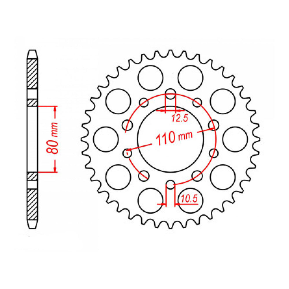 MTX 1334 Steel Rear Sprocket #530 (45T) (11-MC8-45)