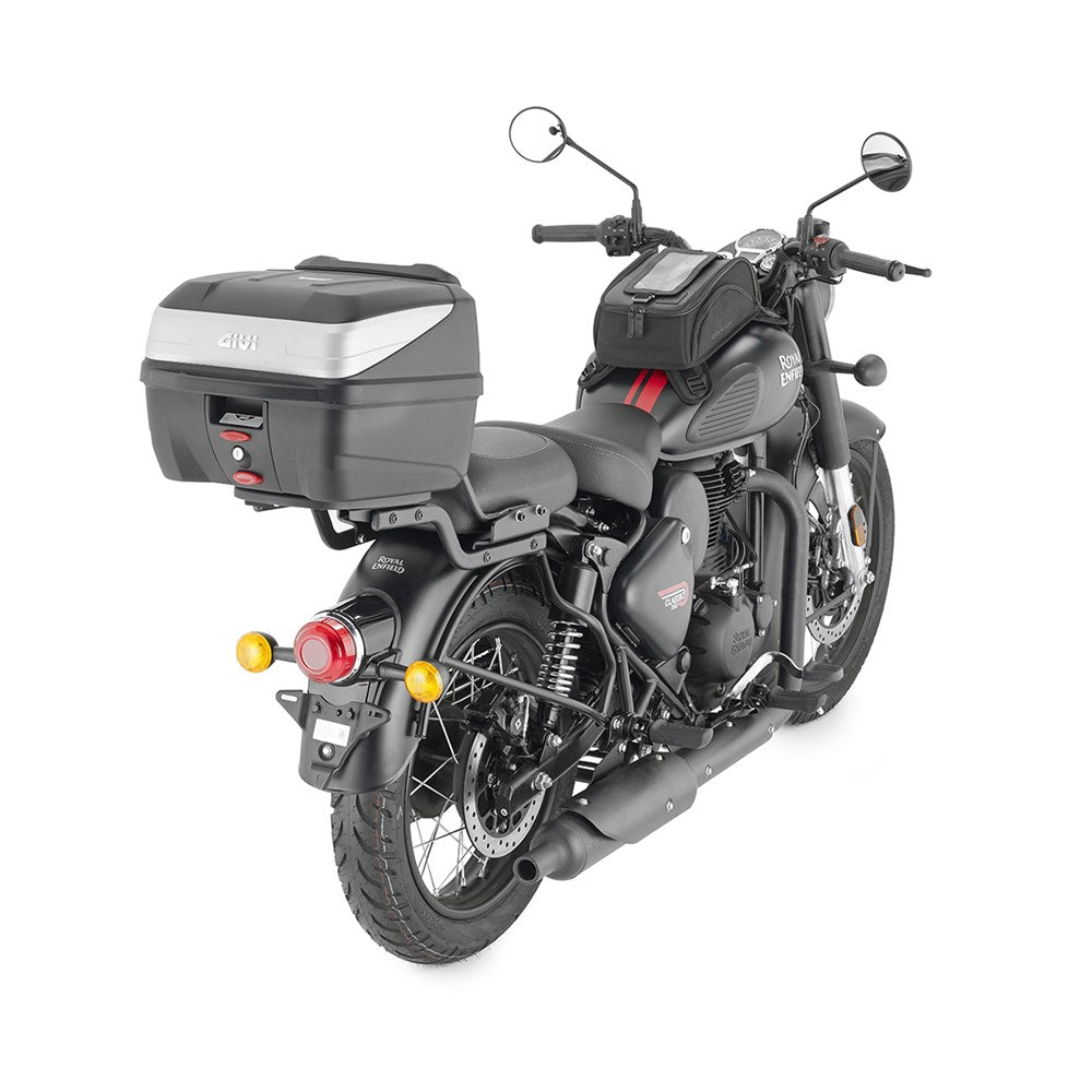 GIVI SPECIFIC MONOLOCK REAR RACK - ROYAL ENFIELD CLASSIC 350 22- *ONLY WITH PASSENGER SEAT* (USE WITH MONOLOCK CASE PLATE)