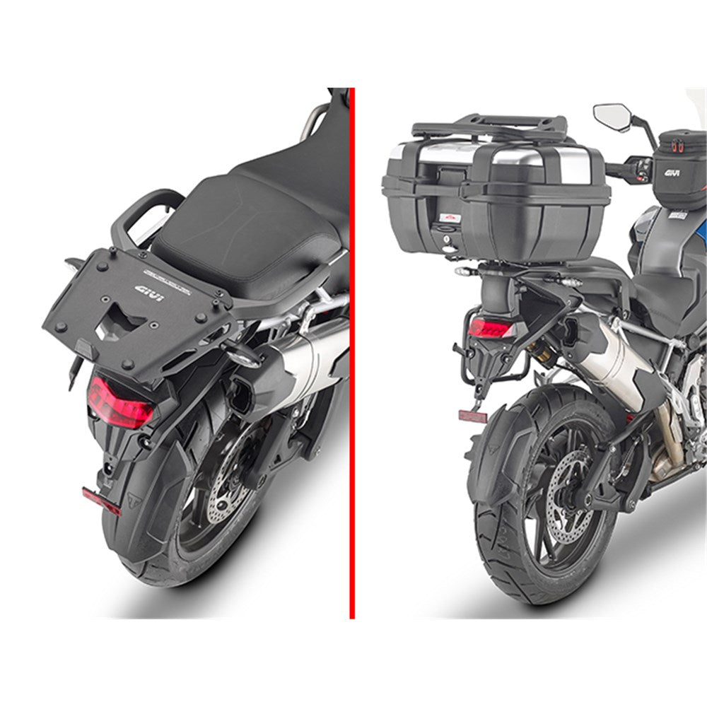GIVI SPECIFIC MONOKEY ALUMINIUM REAR RACK - TRIUMPH TIGER 1200 GT/RALLY 2022- (PLATE INCLUDED)