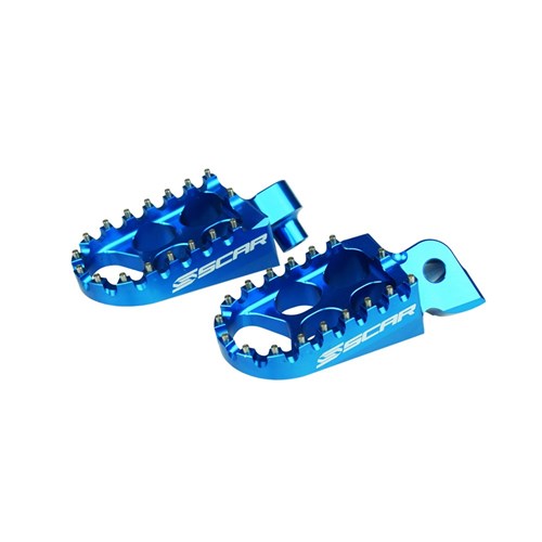SCAR FOOTPEGS YAMAHA YZ/YZF/WRF/YZFX/YZX 1999-2022 (48MM WIDE) BLU