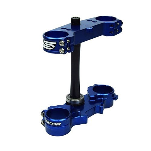 SCAR TRIPLE CLAMPS YAMAHA YZ250 15-25 YZ250X 18-25 FAN XX250 21-25 (25MM OFFSET) BLU