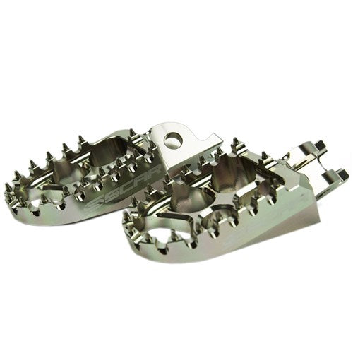 SCAR EVO FOOTPEGS HONDA CR-CRF-CRFX 02-22 / KAWASAKI KXF250-450 06-22 (57MM WIDE) SIL
