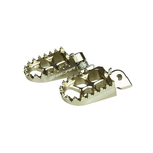 SCAR EVO SILVER FOOTPEGS KTM SX-SXF-EXCF 1998-15 / HUSKY TC-TE-FC-FE 2014-15 - 57MM WIDE