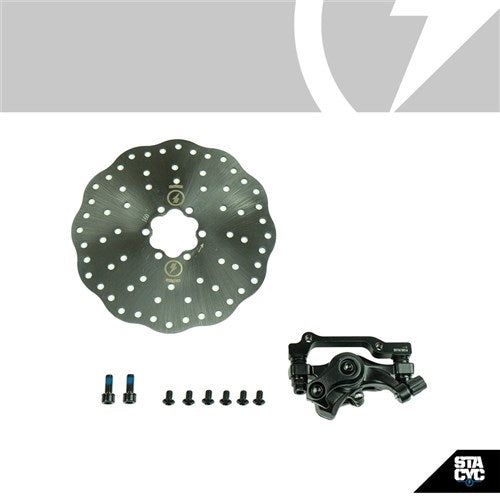 STACYC S/P (16H) BRAKES - REAR BRAKE - 16HDRIVE CABLE ACTUATED DISC BRAKE WITH STACYC CUSTOM LOGO AND CHILDPROOF 160MM ROTOR