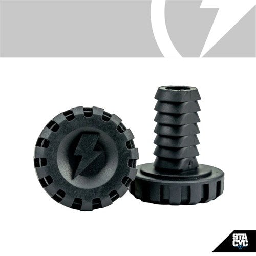 STACYC S/P (16elite/18e/20e) HANDLBARS/GRIPS/THROTTLES - BAR ENDS - 19MM BAR BLACK (PAIR)