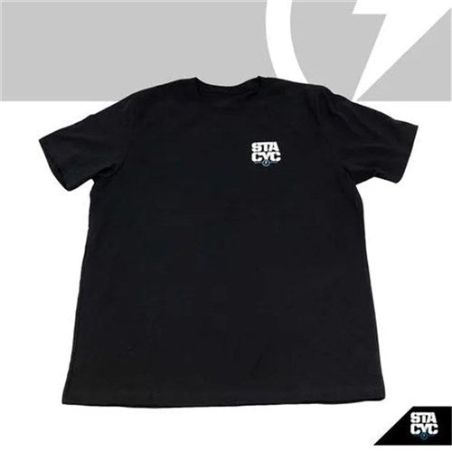 STACYC APPAREL (Tees) APPAREL - T-SHIRT STACKED LOGO - WOMENS / L / BLACK #