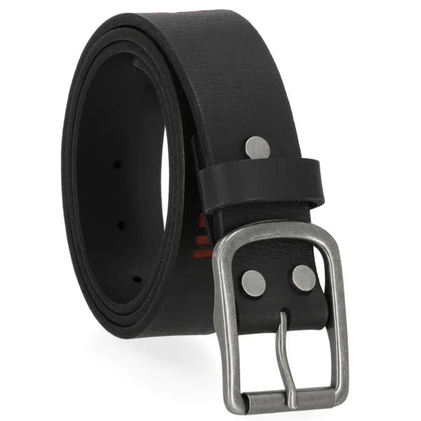 Harley-Davidson Men's Embossed H-D Scripted Genuine Leather Belt - Black