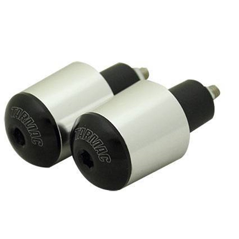 TARMAC BAR ENDS TAPERED SMOOTH 20MM LONG SILVER