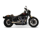 Two Brothers Racing Shorty Turnout 2-into-1 Exhaust - Stainless Steel with Black End Cap. Fits Softail 2025up with Non-240 Rear Tyre