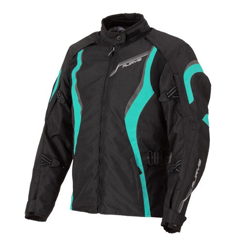RJAYS ATHENA JKT BLK/AQUA LADIES (14)  [ONC01]